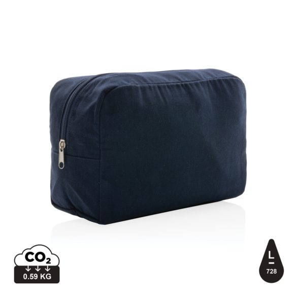 Impact Aware™ 285 gsm rcanvas toiletry bag undyed, navy