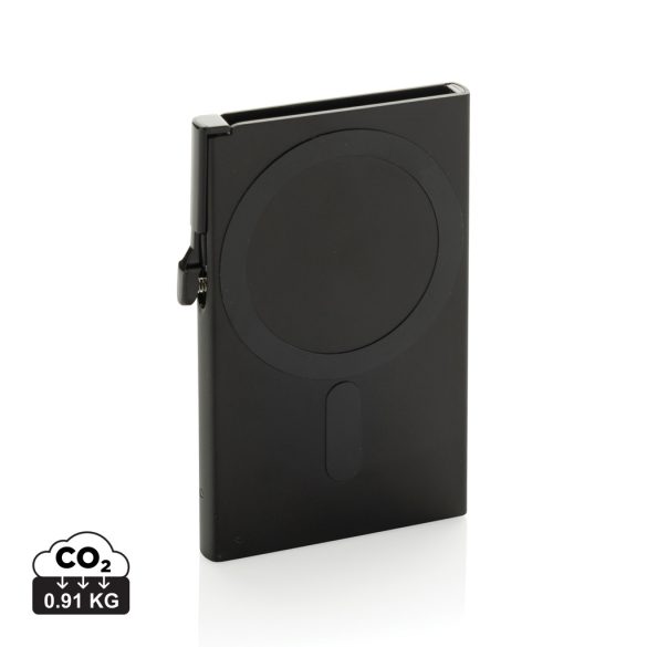 Standard aluminium RFID magnetic phone cardholder, black