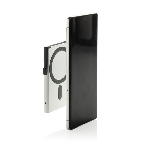 Standard aluminium RFID magnetic phone cardholder, silver