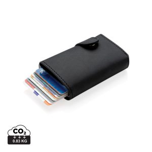 Standard aluminium RFID cardholder with PU wallet, black