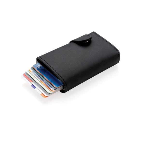 Standard aluminium RFID cardholder with PU wallet, black