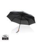   20.5" Impact AWARE™ RPET 190T Pongee bamboo mini umbrella, black