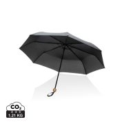   20.5" Impact AWARE™ RPET 190T Pongee bamboo mini umbrella, black