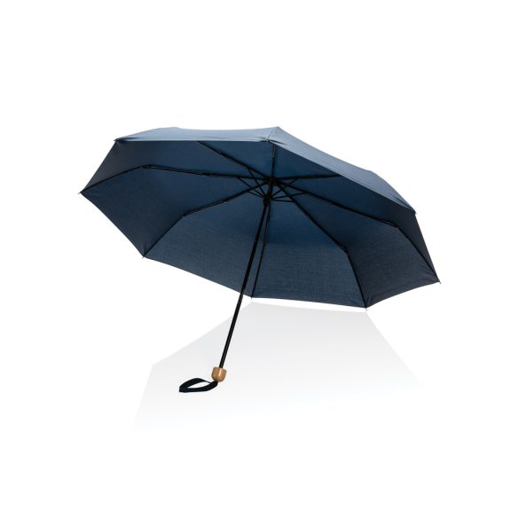 20.5" Impact AWARE™ RPET 190T Pongee bamboo mini umbrella, navy
