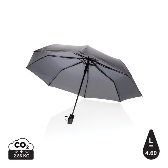 21" Impact AWARE™ RPET 190T mini auto open umbrella, anthrac