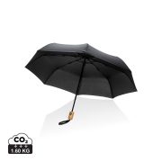   21" Impact AWARE™ RPET 190T bamboo auto open/close umbrella, black
