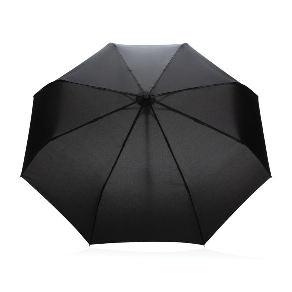 21" Impact AWARE™ RPET 190T bamboo auto open/close umbrella, black