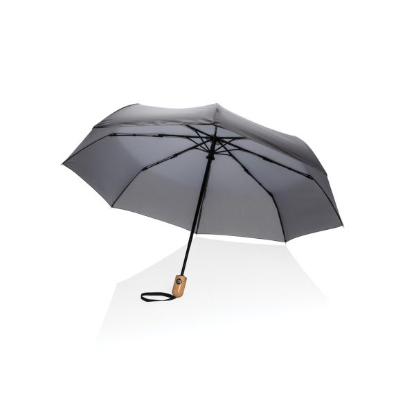 21" Impact AWARE™ RPET 190T bamboo auto open/close umbrella, anthracite