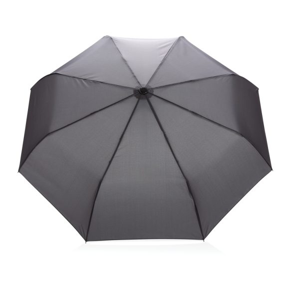 21" Impact AWARE™ RPET 190T bamboo auto open/close umbrella, anthracite