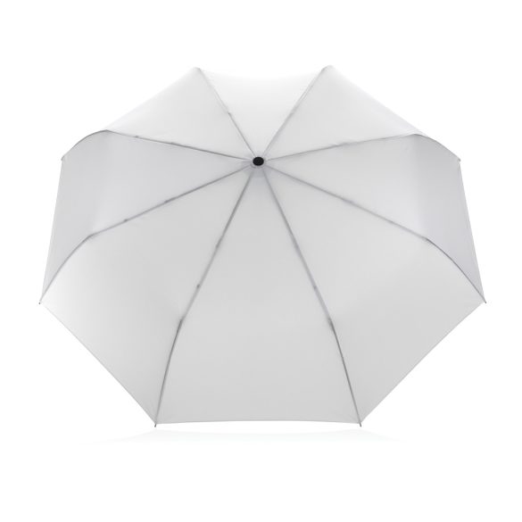 21" Impact AWARE™ RPET 190T bamboo auto open/close umbrella, white