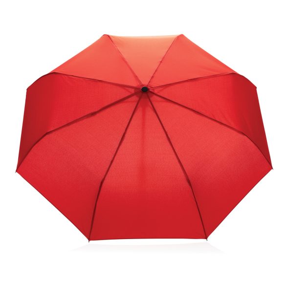 21" Impact AWARE™ RPET 190T bamboo auto open/close umbrella, red
