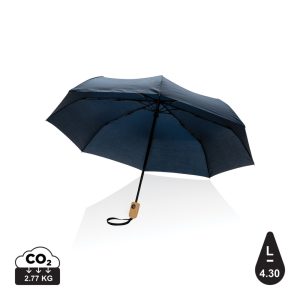 21" Impact AWARE™ RPET 190T bamboo auto open/close umbrella,