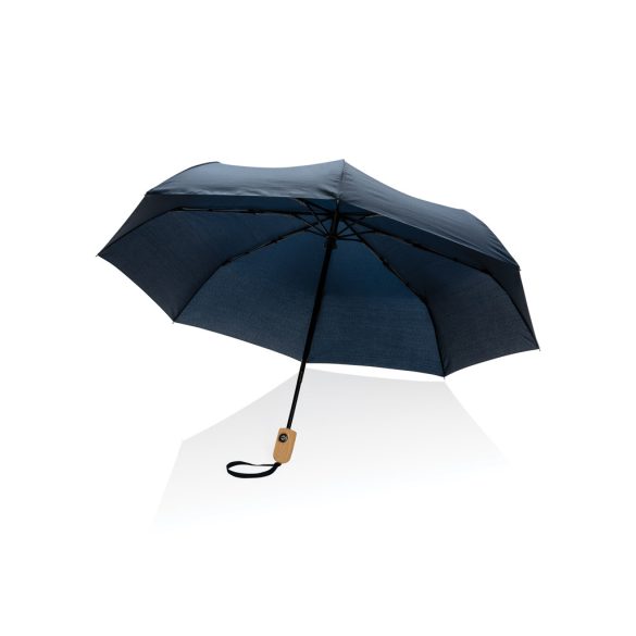 21" Impact AWARE™ RPET 190T bamboo auto open/close umbrella, navy