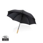   27" Impact AWARE™ RPET 190T auto open bamboo umbrella, black