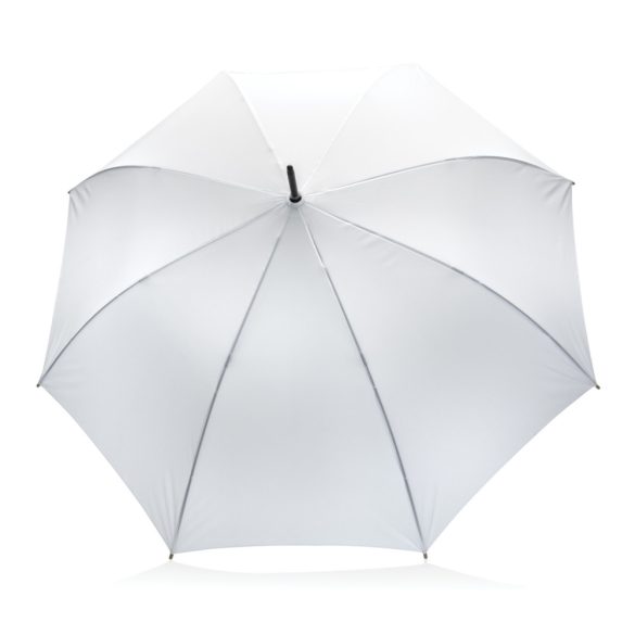 27" Impact AWARE™ RPET 190T auto open bamboo umbrella, white