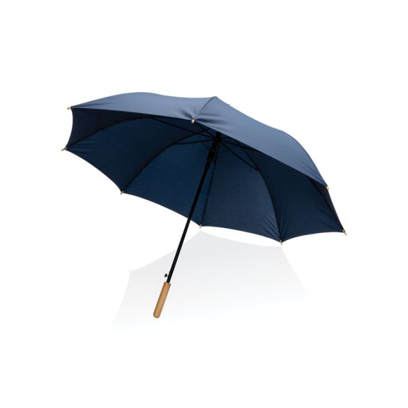 27" Impact AWARE™ RPET 190T auto open bamboo umbrella, navy