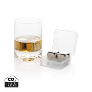 Re-usable stainless steel ice cubes 4pc, silver