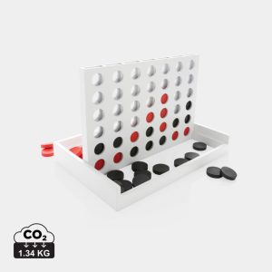 Connect four wooden game, white