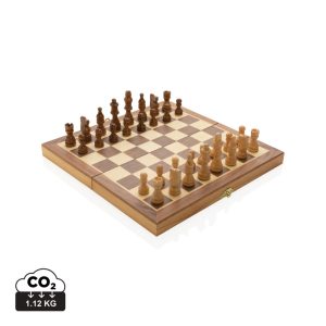 FSC® Luxury wooden foldable chess set, brown