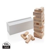 FSC® Deluxe tumbling tower wood block stacking game, white