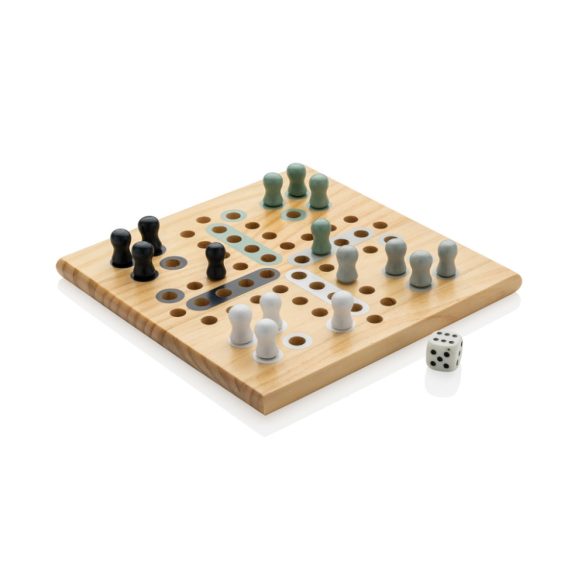 Claire wooden Ludo game, brown