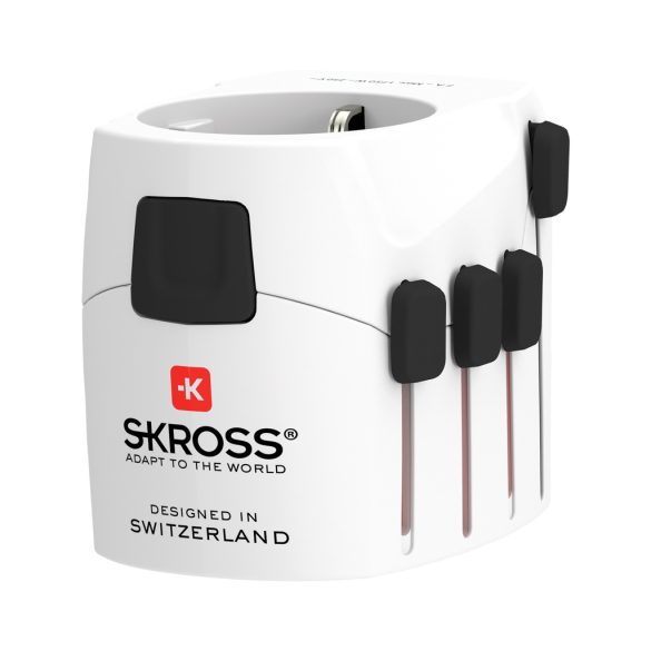 SKROSS Pro 3-Pole World Travel Adapter, white