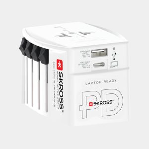 SKROSS World Travel Adapter MUV 65W PD with USB C Cable, white