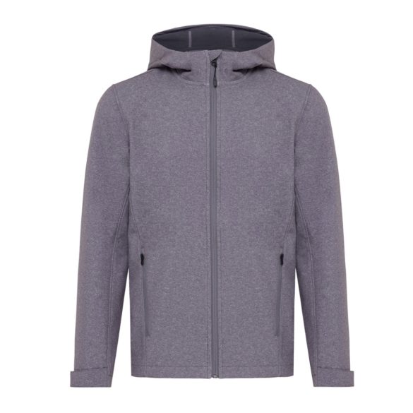 Iqoniq Makalu men recycled polyester soft shell jacket, vulcano heather grey