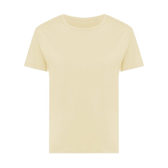 Iqoniq Yala women recycled cotton t-shirt, cream yellow