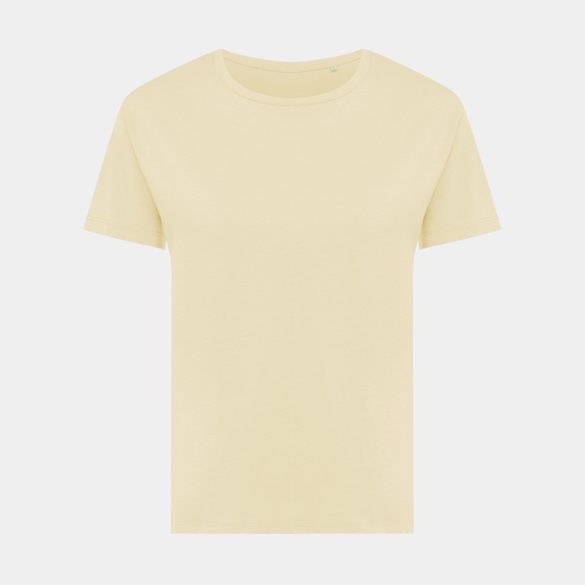 Iqoniq Yala women recycled cotton t-shirt, cream yellow