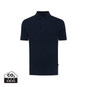 Iqoniq Yosemite recycled cotton pique polo, navy