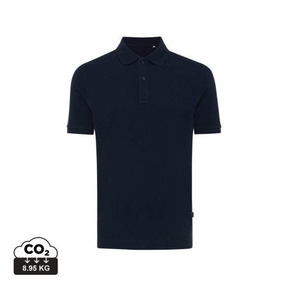 Iqoniq Yosemite recycled cotton pique polo, navy