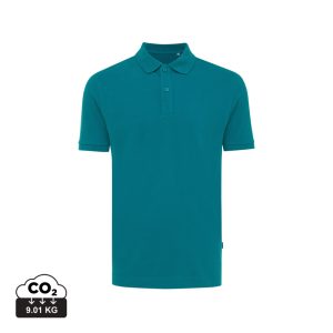 Iqoniq Yosemite recycled cotton pique polo, verdigris
