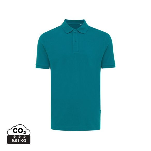 Iqoniq Yosemite recycled cotton pique polo, verdigris