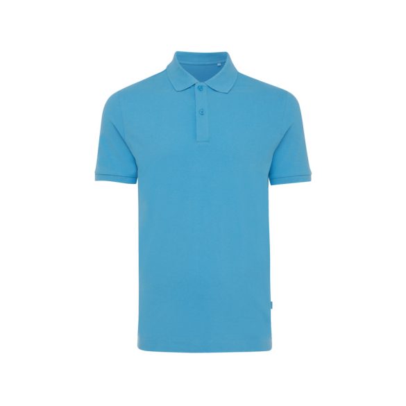 Iqoniq Yosemite recycled cotton pique polo, tranquil blue