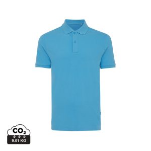 Iqoniq Yosemite recycled cotton pique polo, blue