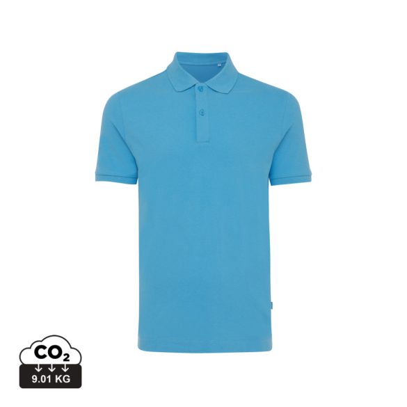 Iqoniq Yosemite recycled cotton pique polo, blue
