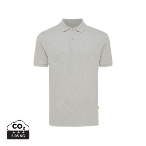Iqoniq Yosemite recycled cotton pique polo, grey
