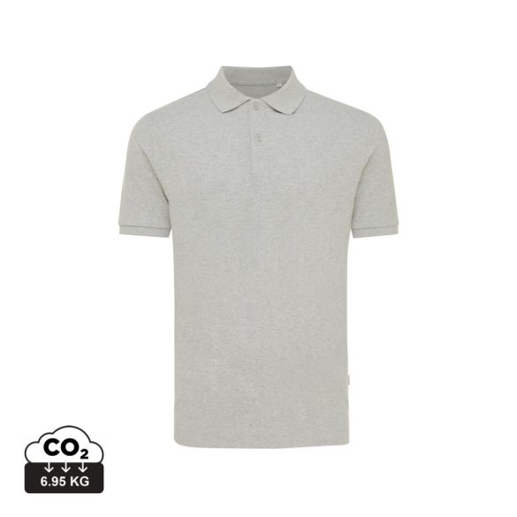 Iqoniq Yosemite recycled cotton pique polo, grey