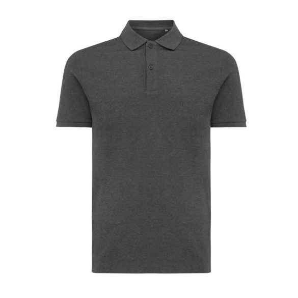 Iqoniq Yosemite recycled cotton pique polo, heather anthracite