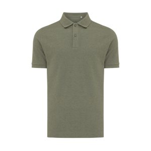Iqoniq Yosemite recycled cotton pique polo, heather green