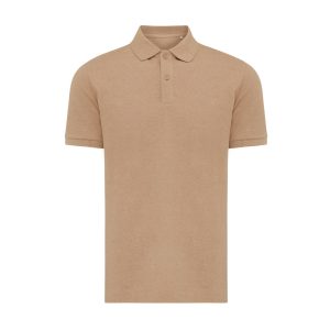 Iqoniq Yosemite recycled cotton pique polo, heather brown