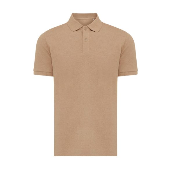 Iqoniq Yosemite recycled cotton pique polo, heather brown