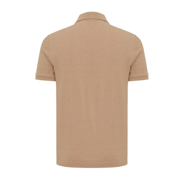 Iqoniq Yosemite recycled cotton pique polo, heather brown
