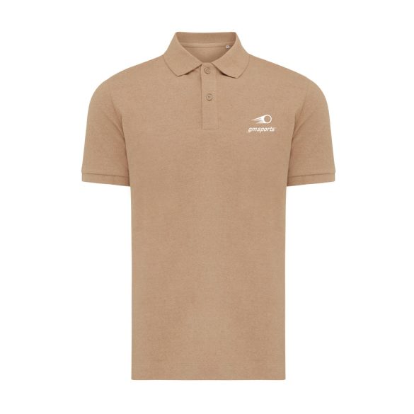 Iqoniq Yosemite recycled cotton pique polo, heather brown