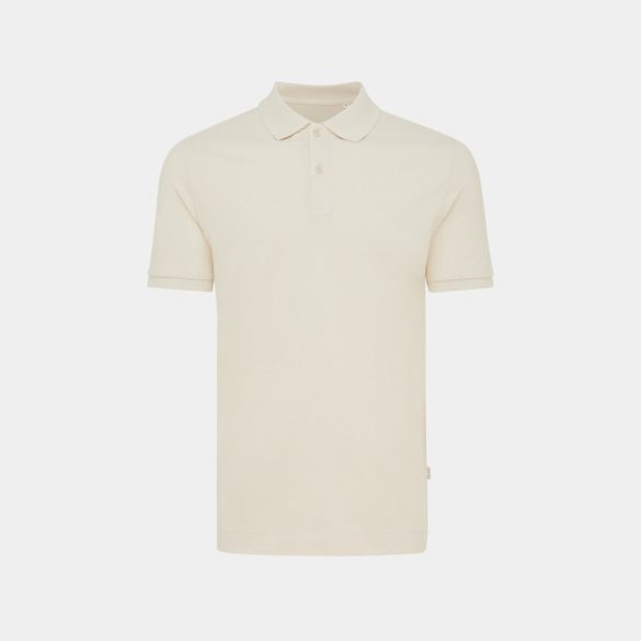 Iqoniq Yosemite recycled cotton pique polo, natural raw