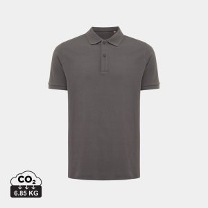 Iqoniq Yosemite recycled cotton pique polo, anthracite