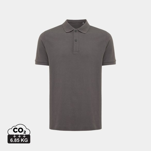 Iqoniq Yosemite recycled cotton pique polo, anthracite