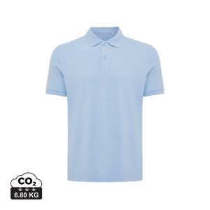 Iqoniq Yosemite recycled cotton pique polo, sky blue