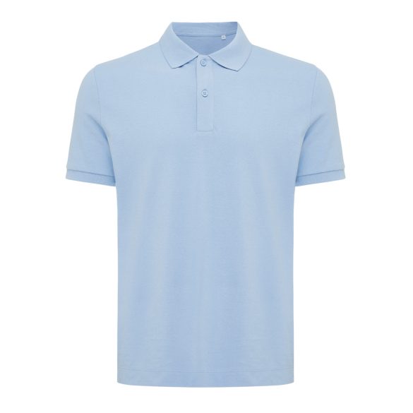 Iqoniq Yosemite recycled cotton pique polo, sky blue